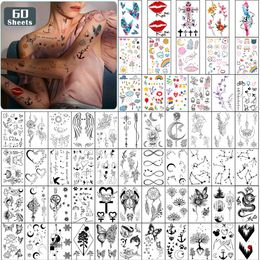 Metershine 60 Sheets Tiny Waterproof Temporary Tattoo Stickers of Unique Imagery or Totem for Girl Men Women258s