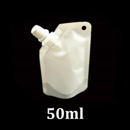 50ml small white plastic food packaging bag filling doy pack pouch water liquid juice drink 50 ml mini stand up bag with corner sp2897