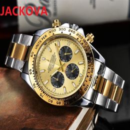 Top Brand mens time clock watches day date Classic bracelet Wristwatch small dial working Battery Chronograph Quartz Movement Pres2688