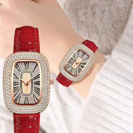 Wristwatches Brand Diamond Women's Quartz Watch Wear Jewelry Bracelet Hand Clock Fashion Girl Student Trend Outdoors Travel Wristwatch