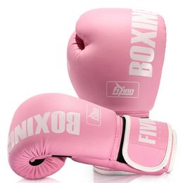 Protective Gear FIVING Pro Style Boxing Gloves for Women PU Leather Training Muay Thai Sparring Fighting Kickboxing Adult Heavy Punching Bag G HKD230718