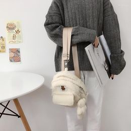 School Bags Women Mini Backpack Female Lamb Like Fabric Shoulder Bag Ladies Cute Kawaii Small Travel Plush Purse For Teenage Girls