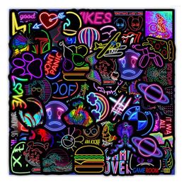 Gift Wrap 50 PCs Neon Styles Stickers For Laptop Water Bottles Cases Motorcycle Bike Kids Teens Funny Cool Sticker Bomb Decals