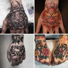 Waterproof Temporary Tattoo Sticker Hand Back Tatto Art Flash Tattoo Fake Tattoos for Women Men Fake Tattoo Totem