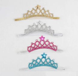 Baby Girls Headbands Sparkle Crowns Kids Grace crown Accessories Tiaras Headbands With Star Rhinestone Accessories 5 Colors