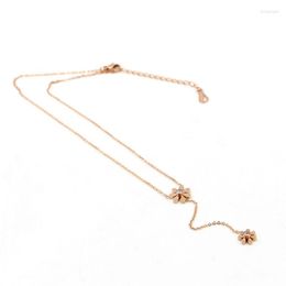 Pendant Necklaces Martick Woman Flower Necklace Double Lovely Small Daisy With Single Sparkling CZ Jewellery P23