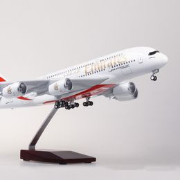 Aircraft Modle 45CM 1/160 grade die-cast A380 Emirates resin aircraft Airbus toy airline series with lights and wheels 230717