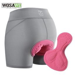 Cycling Shorts WOSAWE Padded Women Breathable Mesh Underwear Shockproof Riding Bicycle Underpant MTB Road Bike 230717