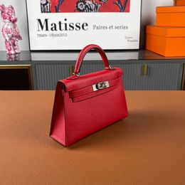 Alla handgjorda handväskor klassisk designer skev väska premium fransk läder handgjorda mini handväska stilig axelväska med premium original presentförpackning