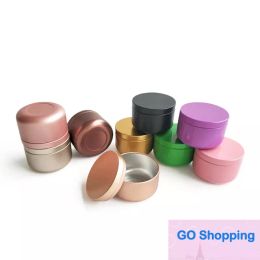 Aluminium Candle Tin 50ml Perfume Bottle Round Candle Containers Cosmetic Jars Oil Cream Pot Empty Aromatherapy Sealed Metal