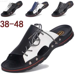 Slippers Men's Summer British Slippers 2022 New Sandals Non-slip Platform Wedge Beach Shoes Fashion Casual Peep Toe Slippers Size 38-48 L230718