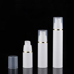 white empty PP plastic cosmetic packaging container serum lotion 15ml 30ml 50ml airless pump bottle Nekvu