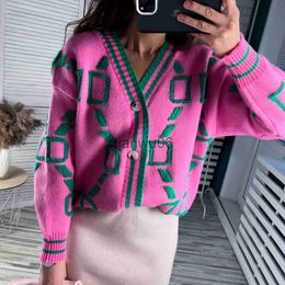 Women's Sweaters Suninbox 3D Print Pattern Pink Women Sweater Cardigan Knitted Loose Oversided Cardigans Sweaters Casual Women Knitted Outwear J230718