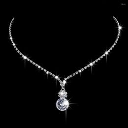 Necklace Earrings Set Dress Elegant Jewelry Wedding Cubic Zirconia Choker Bridal Fashion