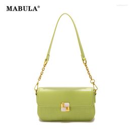 Evening Bags MABULA Simple Design Women Flap Shoulder Small Phone Purse PU Leather Mini Tote Bag Female Square Solid Colour Handbags