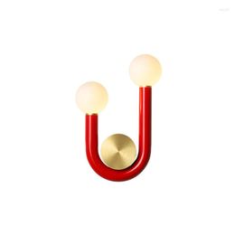 Wall Lamp Modern Creative Colourful U-shaped Lamps For Study Living Children Room Bedroom Bedside Aisle Stairs Indoor Lighting