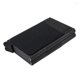 Card Holders Men's And Women's ID Holder Double Metal Automatic -up Bag Sleeve Anti-theft Swipe Clip Large Capacity