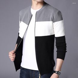 Men's Sweaters Autumn Knitted Cardigan Men Casual Wear Fashion Brand Patchwork Zipper Asian Size 3XL