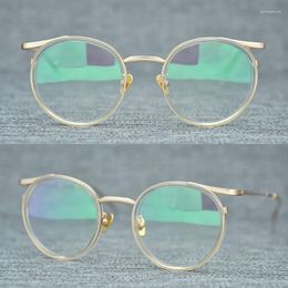 Sunglasses Frames Hand-Made Retro Round Glasses Japanese Titanium Ultra-light Myopia Eyeglasses For Women Prescription Gafas Oculos