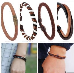 Adjustable pull-out Cowhide bracelet Reverse cowhide minimalist Men Women Couple Bracelet 6 Style Selection