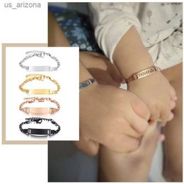 Custom Engrave Baby Mom Love Names Bracelets Stainless Steel Link Chain Wristband New Born Baby Boys Girls Gifts Jewellery L230620