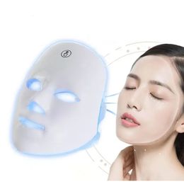 Face Care Devices Wireless LED Mask 7 Colours Light Pon Therapy Beauty Skin Whitening Lifting Acne Wrinkles Removal Tool 230617