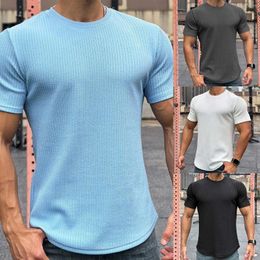 Men's T Shirts Fashion Spring And Summer Casual Short Sleeved Round Neck Deep V For Men Pocket Shirt