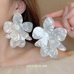 Dangle Earrings Exaggerated Acrylic Flower Earring Delicate Vintage Jewellery For Women Exquisite Charm Romantic Korean Fashion Jewellery