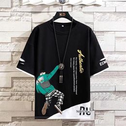 Men's T Shirts 2023 Summer Shirt Harajuku Fashion Trend Short Sleeve Tops Tees Men Casual Clothing Korean Print Graphic