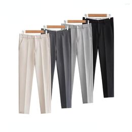 Men's Suits Spring Summer 2023 Suit Pants Slim Business Office Button Solid Colour Classic Korean Trousers Male Plus Size Y379