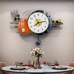 Wall Clocks Digital Clock Modern Living Room Pendulum Battery Operated Stylish Mechanism Orologio Da Parete Design ZY35XP