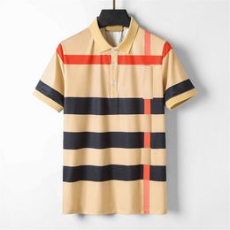 Lapel short-sleeved men's summer business casual Chequered POLO shirt men's cotton high-grade casual half-sleeve T-shirt breathable
