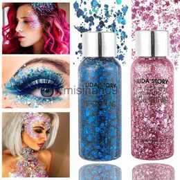 Other Makeup With Smear Spoon Multifunctional Eye Glitter Nail Hair Body Face Glitter Gel Art Flash Loose Sequins Cream Festival Glitter Deco J230718