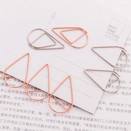 60Pcs/lot Metal Material Drop Shape Paper Clips Gold Silver Colour Funny Bookmark Office Shool Stationery Marking Clip