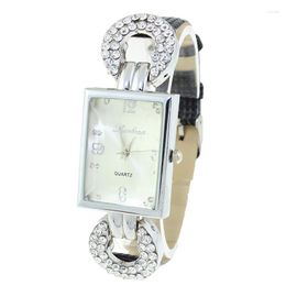 Wristwatches Ins Explosion Thick Glass Diamond Set Watch Student Leisure Fashion Square Personality High-end Women's Direct Sales