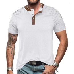 Men's Polos Summer Polo Shirt Fashion Casual Pleated Brand Henry Short Sleeve High Quality Sports Gym Fitness Tees Tops