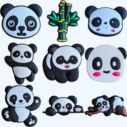 Shoe Parts Accessories Cartoon Cute Charms For Clog Sandals Unsex Decoration Party Birthday Gifts Panda Bamboo Charm Drop Delivery Ottdv