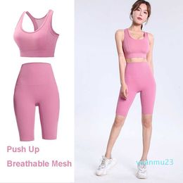 Lu New Summer Workout Sets Womens Yoga Suit Tracksuit Gym Sportswear Sport Bras Fitness Shorts Two-piece Yoga Wear Clothing Woman Lady