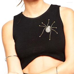 Brooches Fashion Silvery Colour Big Spider Insect Crystal Badge Women Party Breastpin Jewellery Men Brooch Accessories Gifts