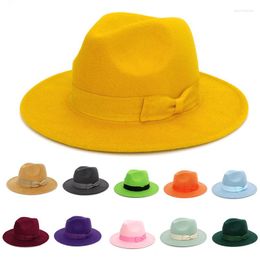 Беретс желтая федора шляпа Боунно вязание широкополосная панама почувствовала, как мужские джазовые британские женщины