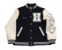 Men's Wool Blends Human Made Street Autumn Winter High Quality 1 1 Embroidered Letter Love School Team Jacket HKD230718