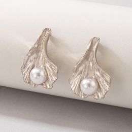 Dangle Earrings Exquisite Scallop Drop For Women Elegant Pearl Stone Gold Silver Colour Alloy Metal Bohemian Jewellery 3921