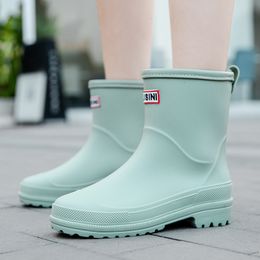 Rain Boots Water Woman Waterproof Ankle Rubber Female Comfort Work Garden Galoshes Shoes Sapato Chuva 230718