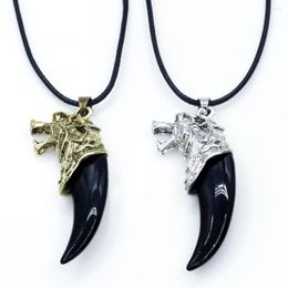 Pendant Necklaces 2023 Vintage Necklace With Wolf Tooth Spike Fang Classic Fashion Jewelry Wholesale Handsome Accessories For Men