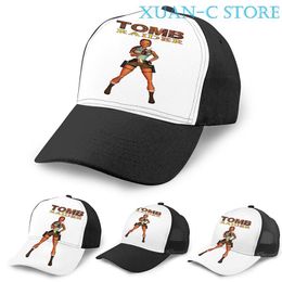 Ball Caps Classic Tomb Raider Basketball Cap Men Women Fashion All Over Print Black Unisex Adult Hat