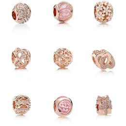 s925 sterling silver jewelry diy beads fits pandora ale charm for pandora bracelets for women for european rose gold braceletneckl2448