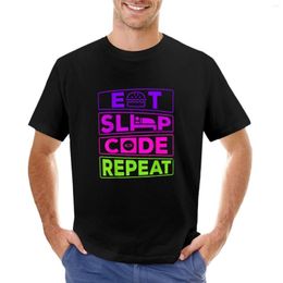 Men's Polos Programming Eat Sleep Code Repeat Gift For Geek Programmer T-Shirt Custom T Shirt Mens Clothing