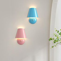 Wall Lamp Cream Wind Touch Creative Cartoon Children's Room Bedroom Bedside Background Decoration Lights