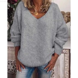 Women's Sweaters Sweater V-neck Solid Colour Sweater Pullover for Women Sueters De Mujer Blusa De Frio Feminina Suteres Cashmere Jumper L230718