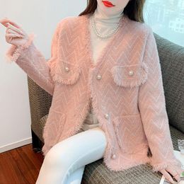 Women's Jackets Short Jacket 2023 Korean Spring Autumn Loose Fringed Long Sleeved Casual Ladies Cardigan Outerwear Tops Female